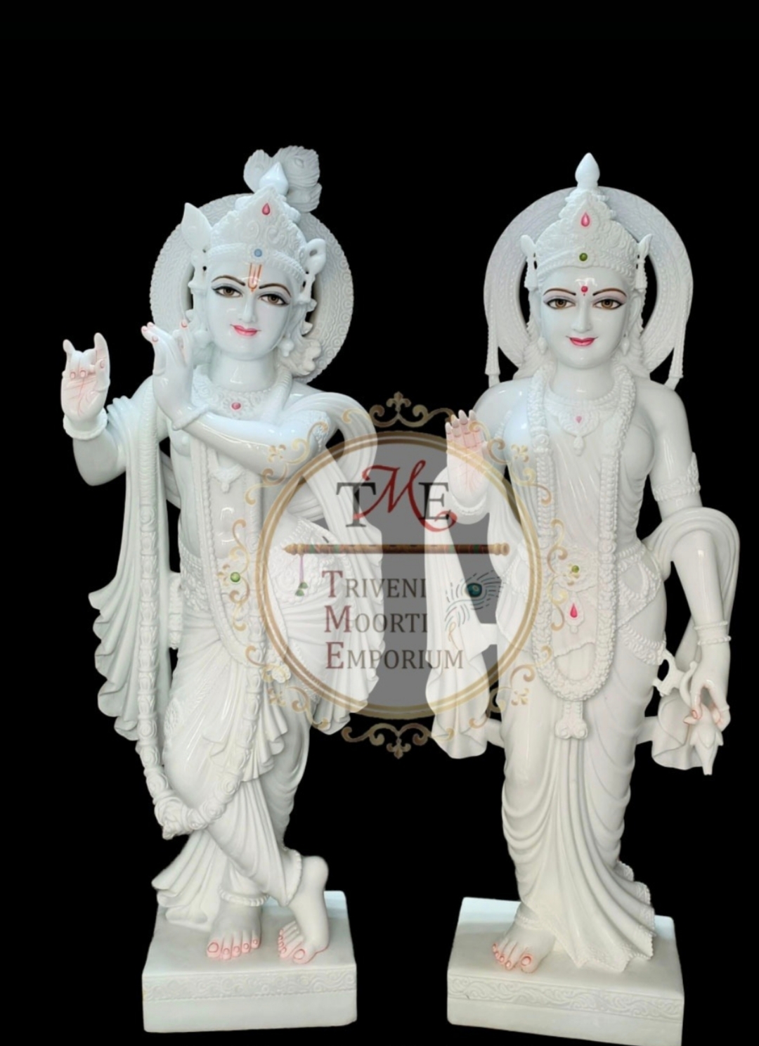 Radha Krishna Marble Statue
