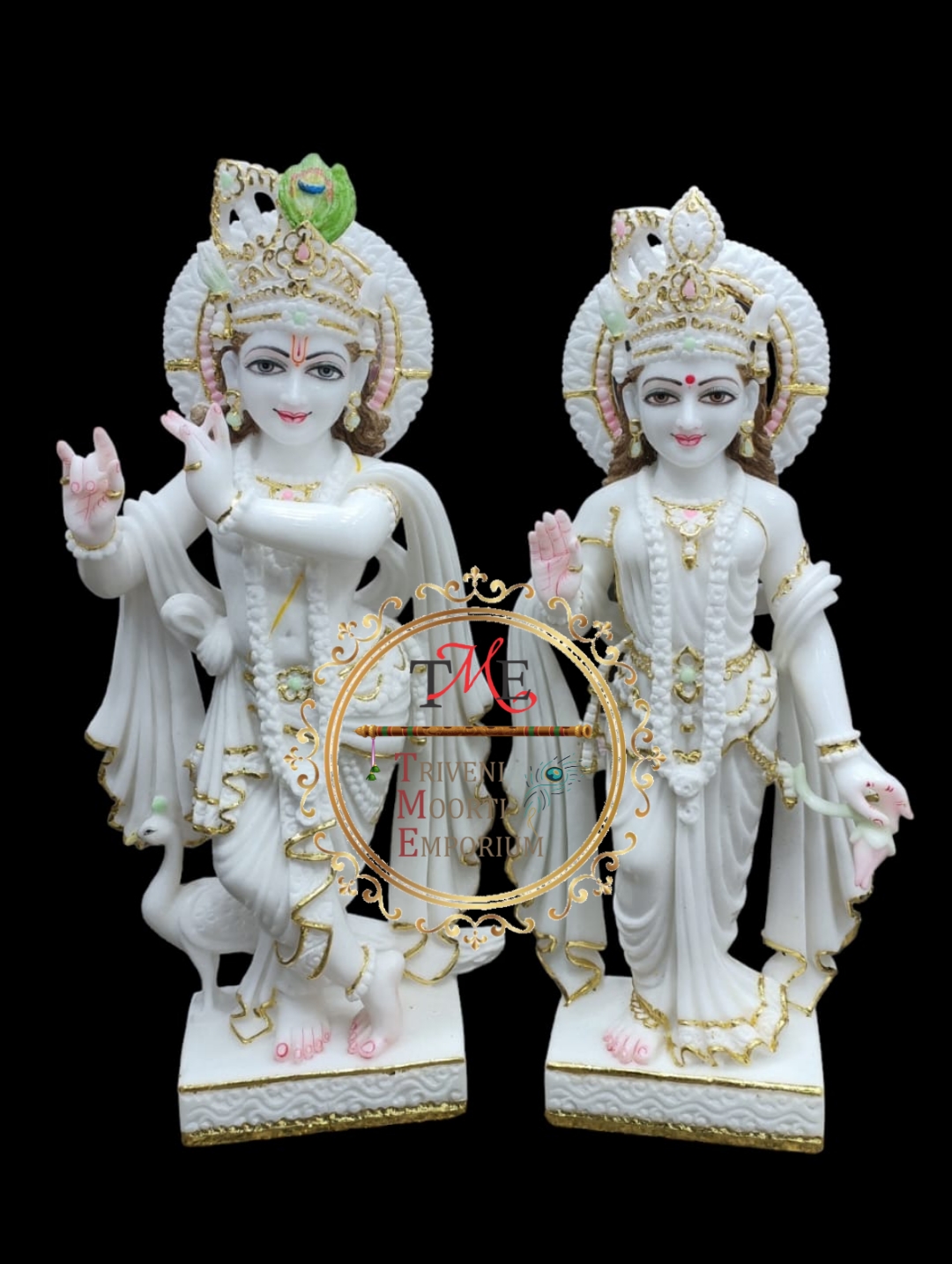 Radha Krishna Marble Statue
