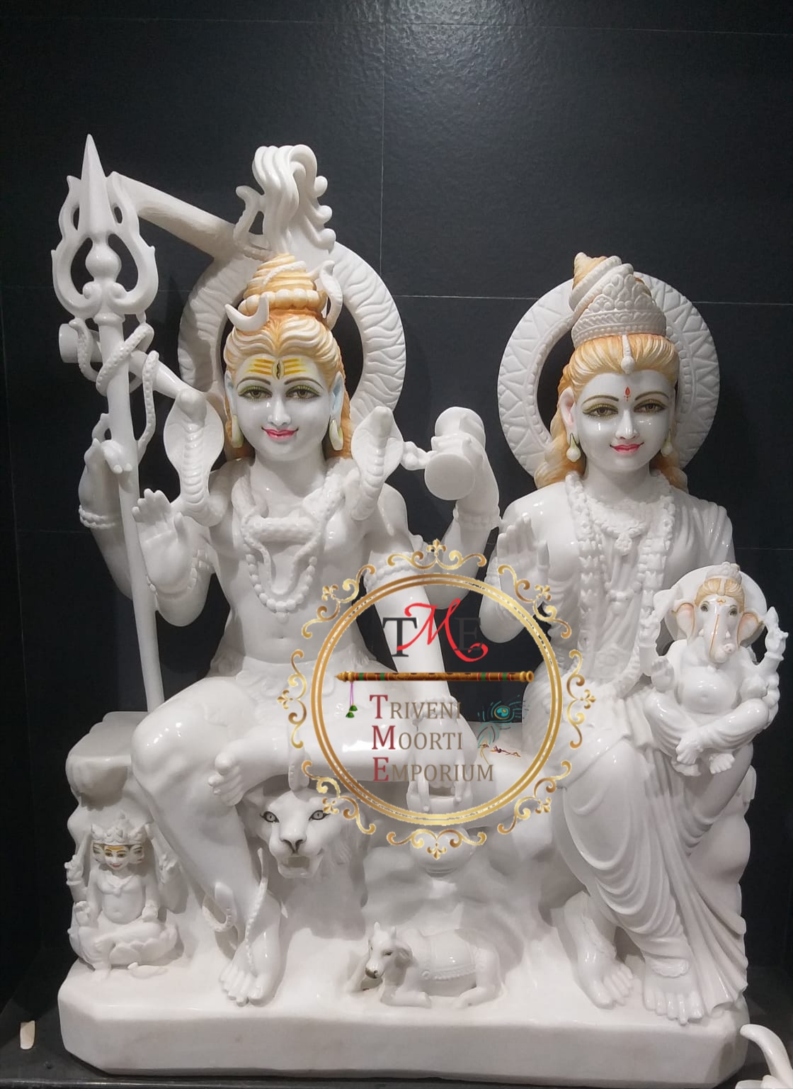 White Marble Shiv Pariwar Statue