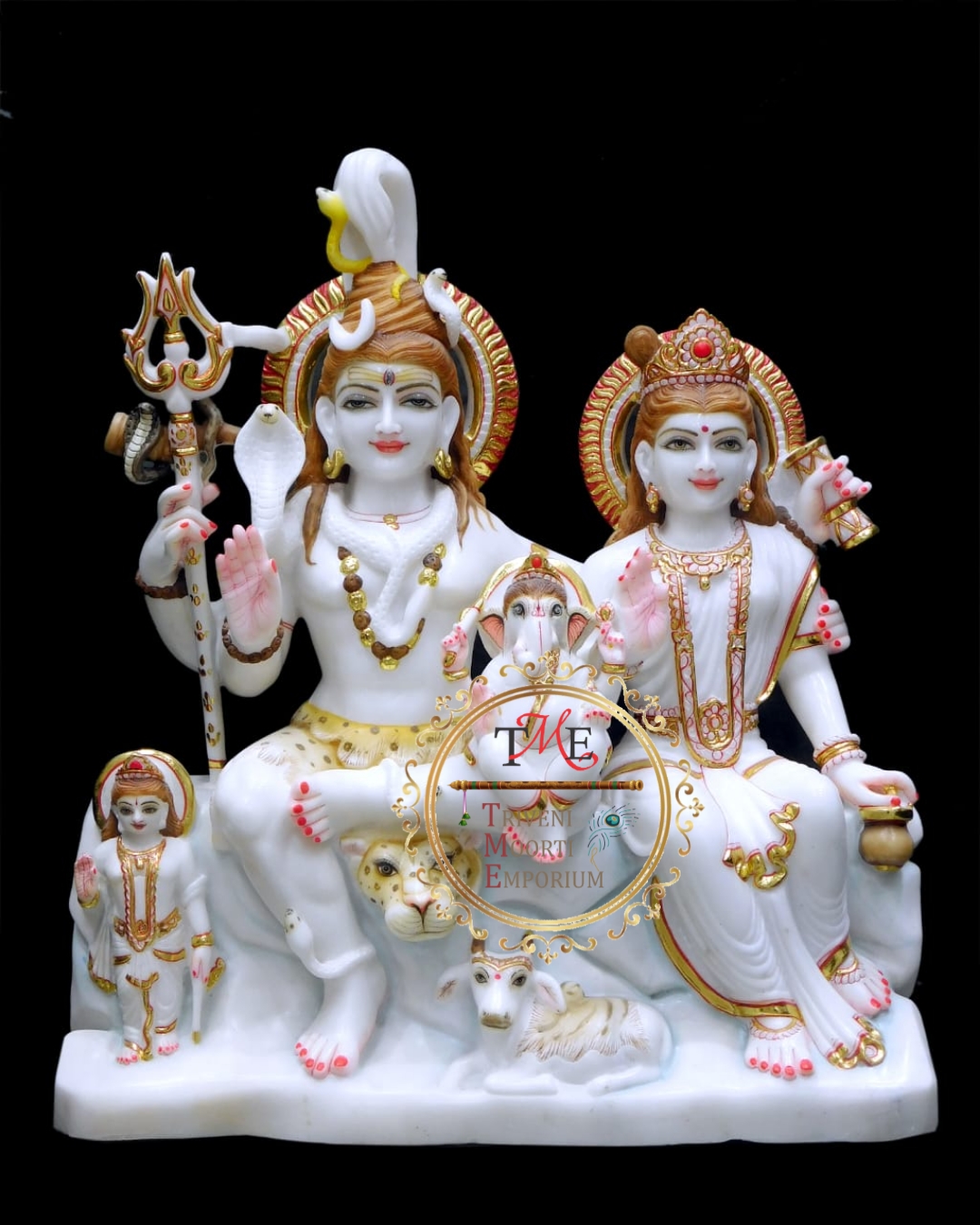 White Marble Shiv Pariwar Statue