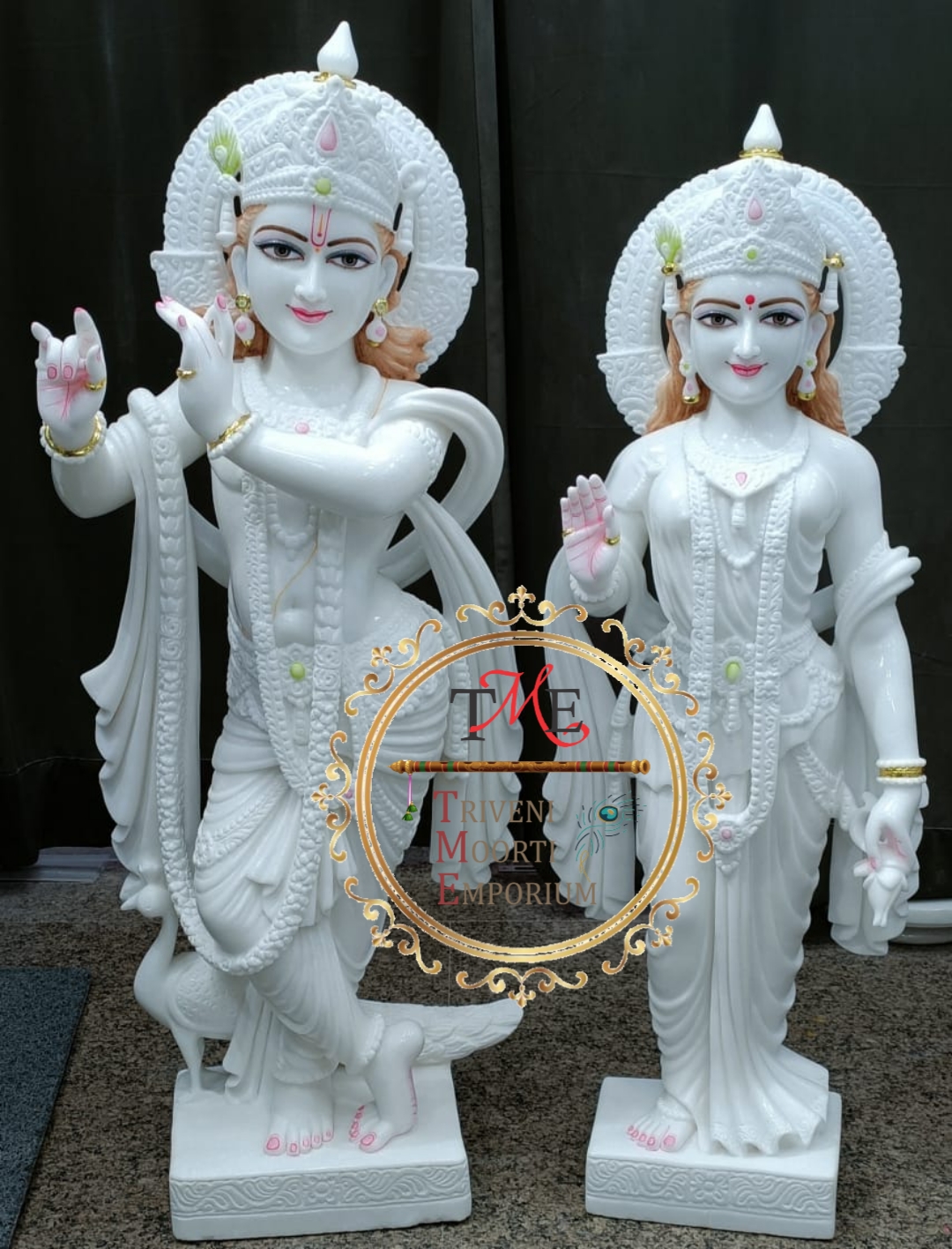 Radha Krishna Marble Statue