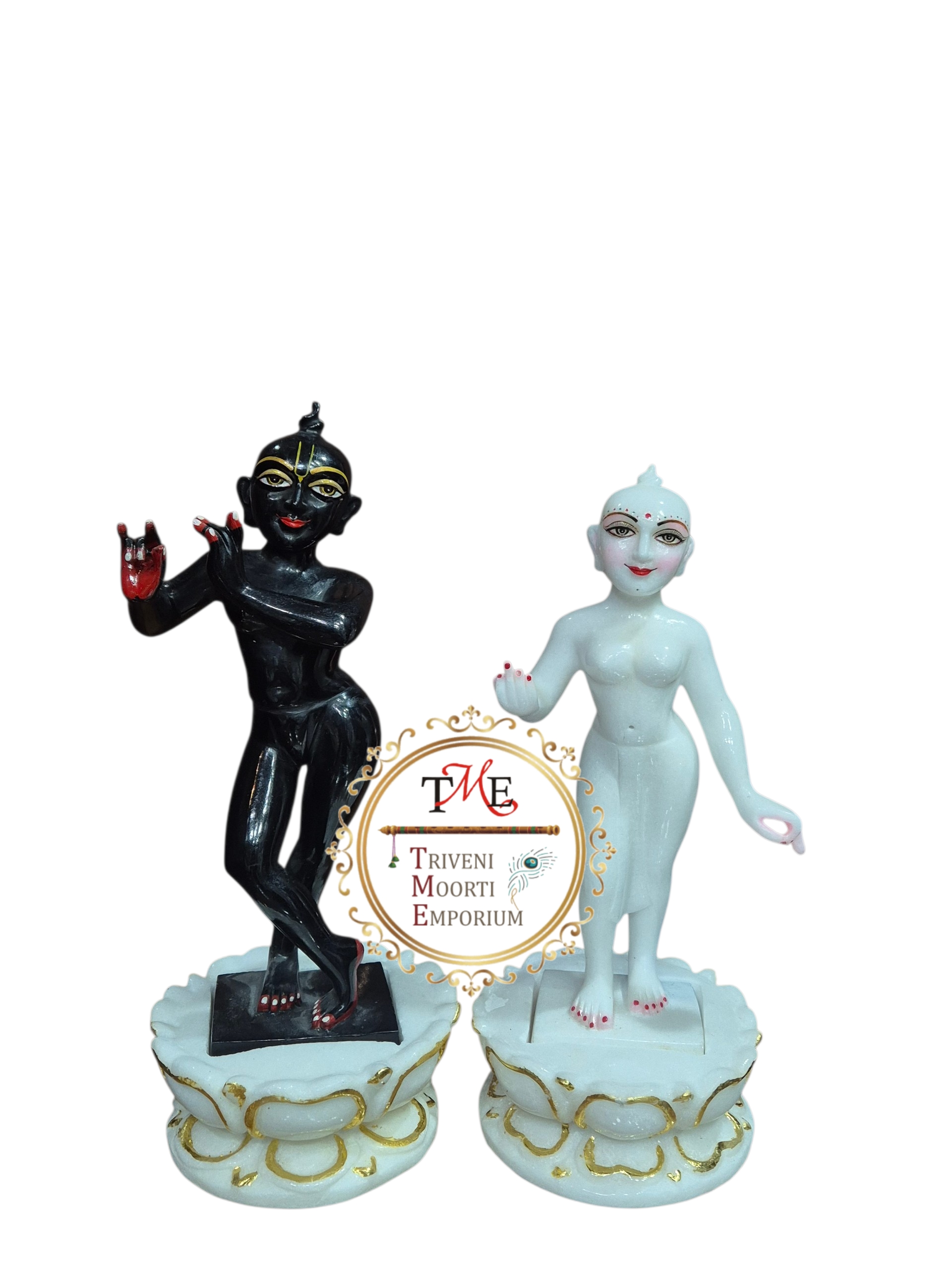  Radha Krishna Iskcon Style Marble Statue