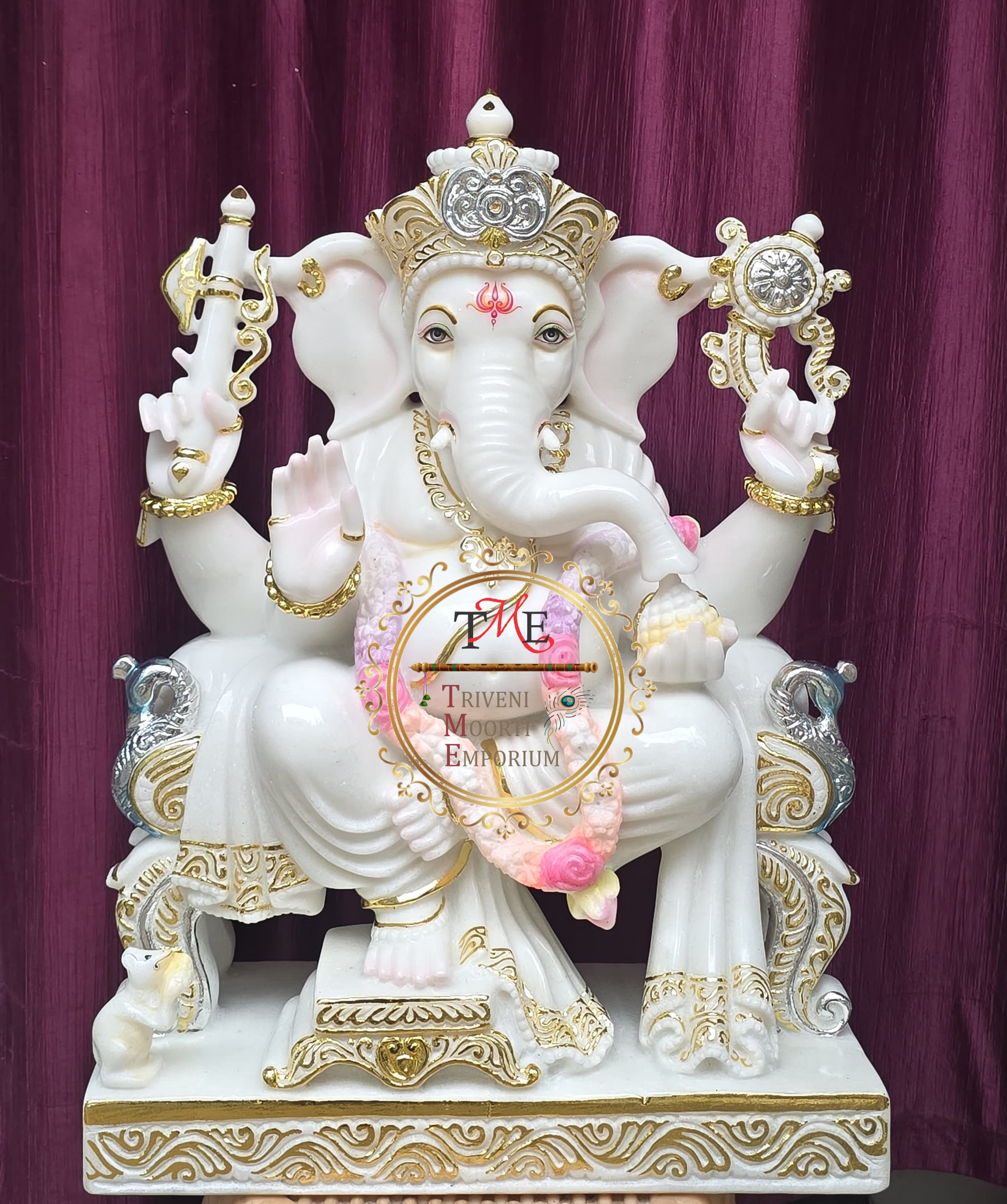 White Marble Ganesh Statue