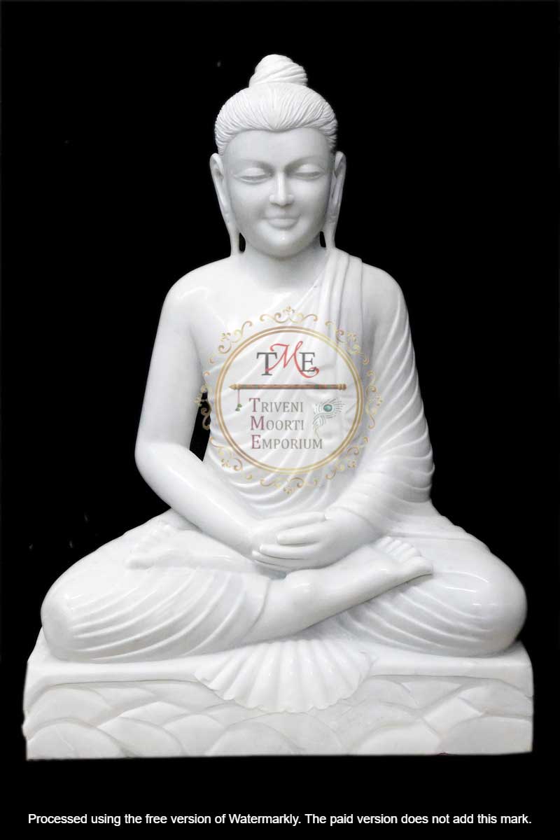 Buddha White Marble Murti