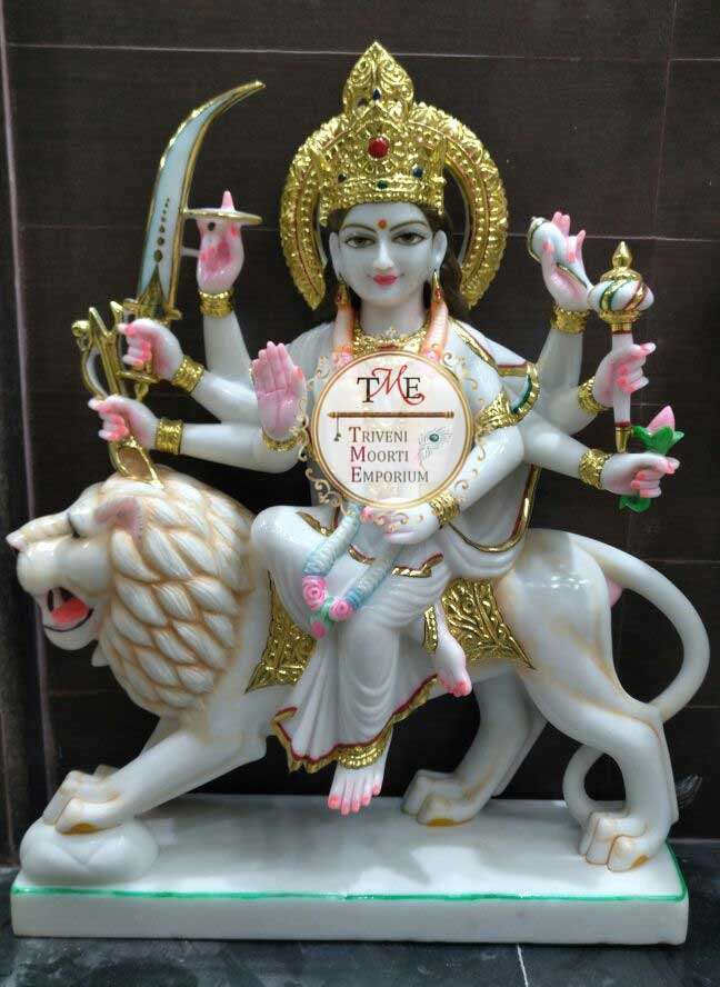 Durga Marble Statue