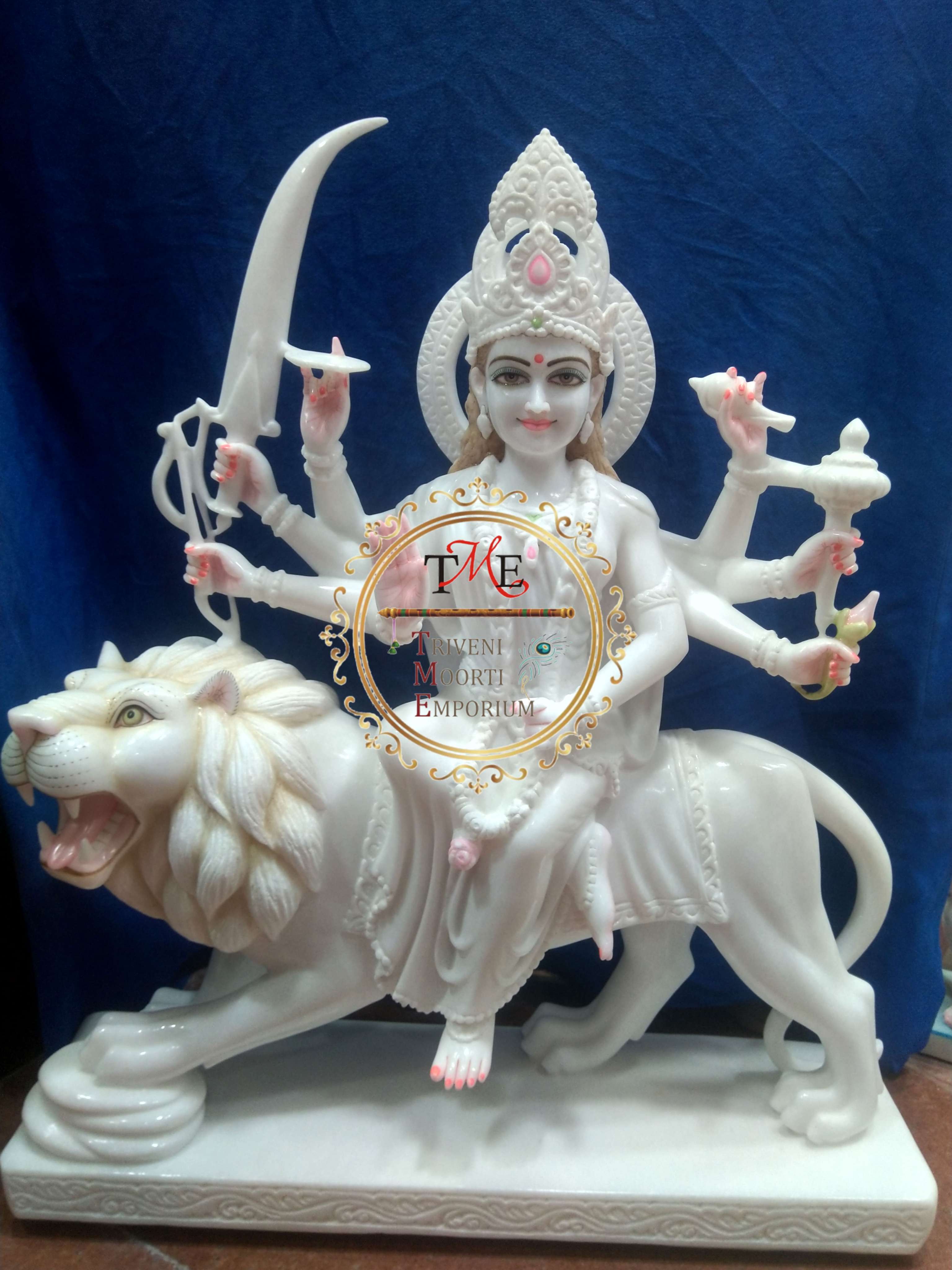 White Marble Durga Moorti