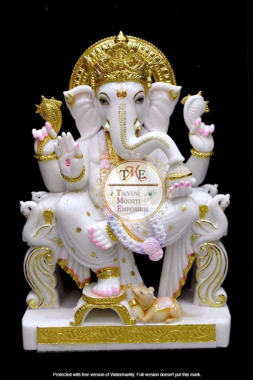 White Marble Ganpati Statue