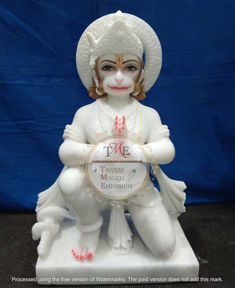 Hanuman Ji  White Marble Statue