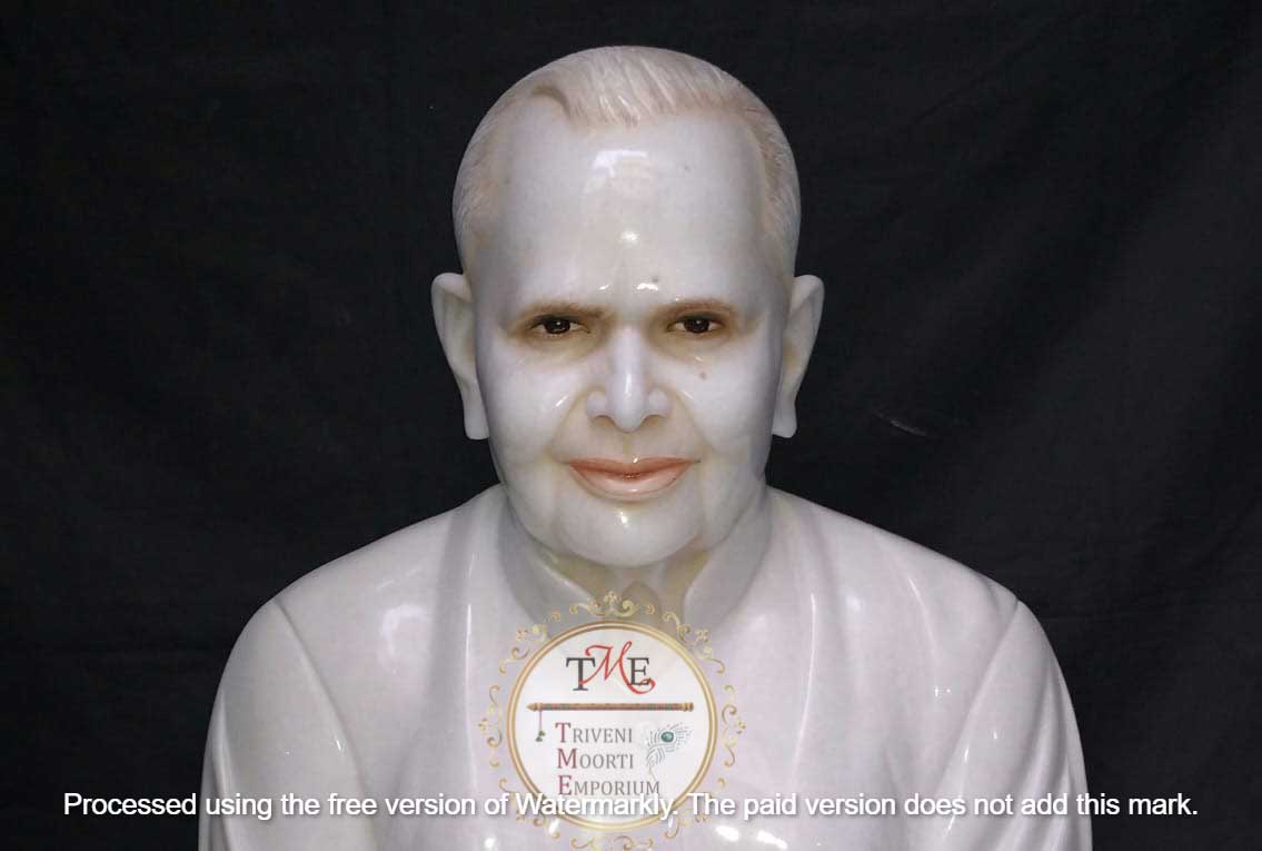 White Marble Human Bust Statue