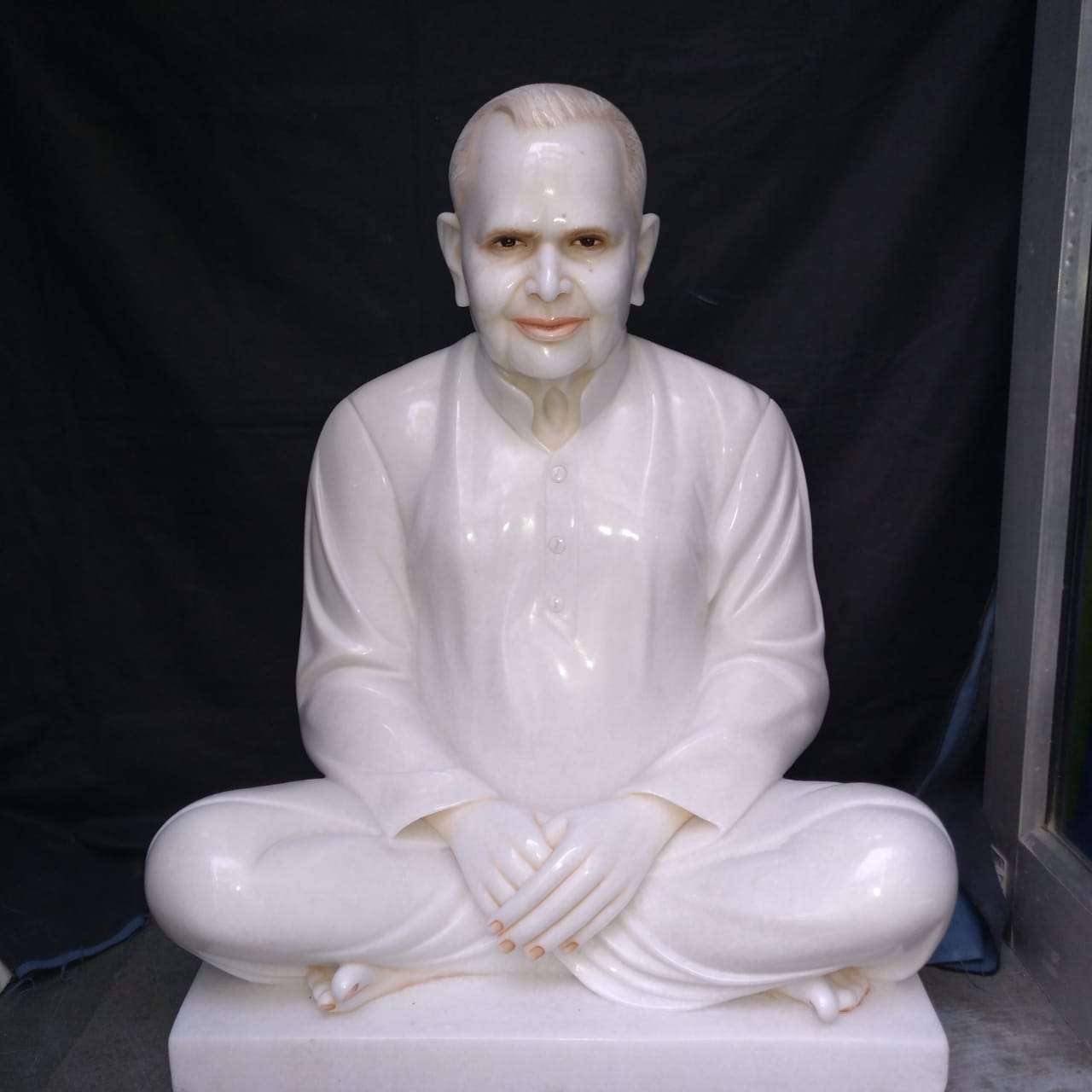 White Marble Sitting Human Statue