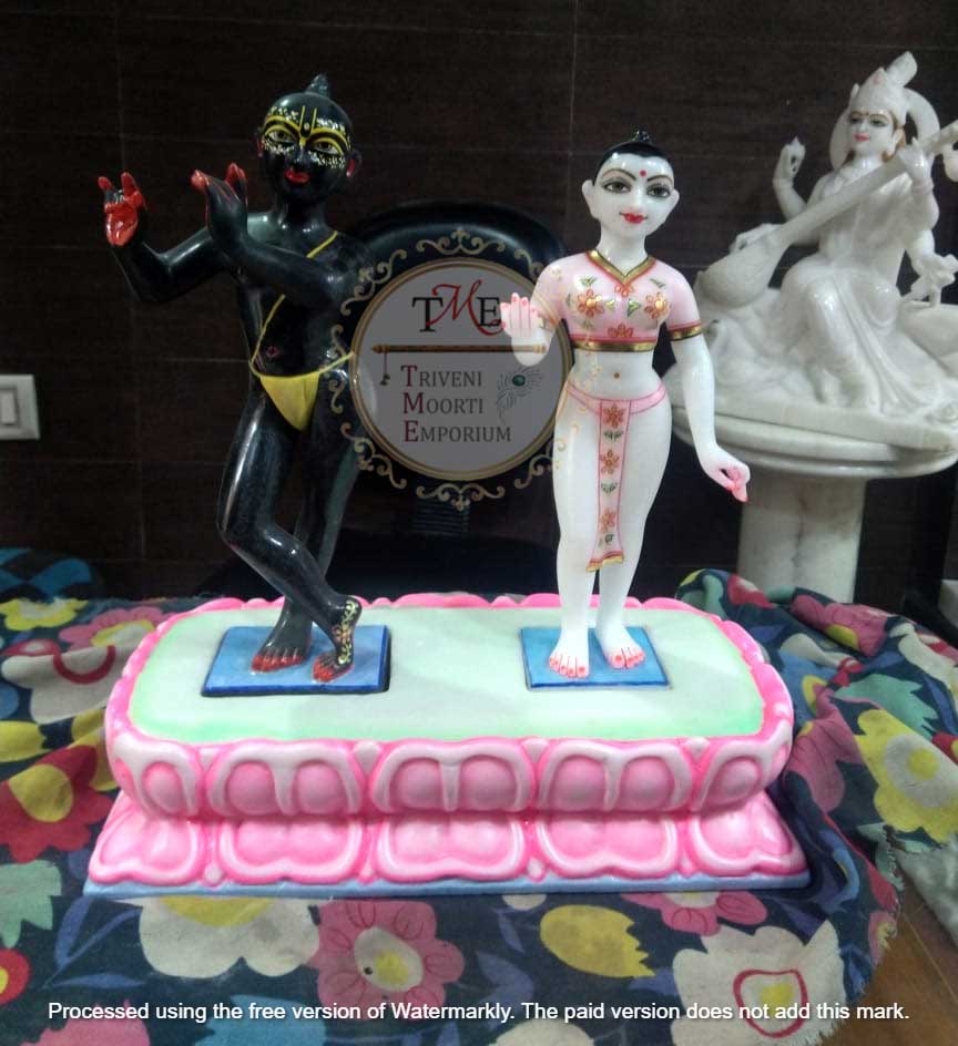 Marble Iskcon Radha Krishna Statues