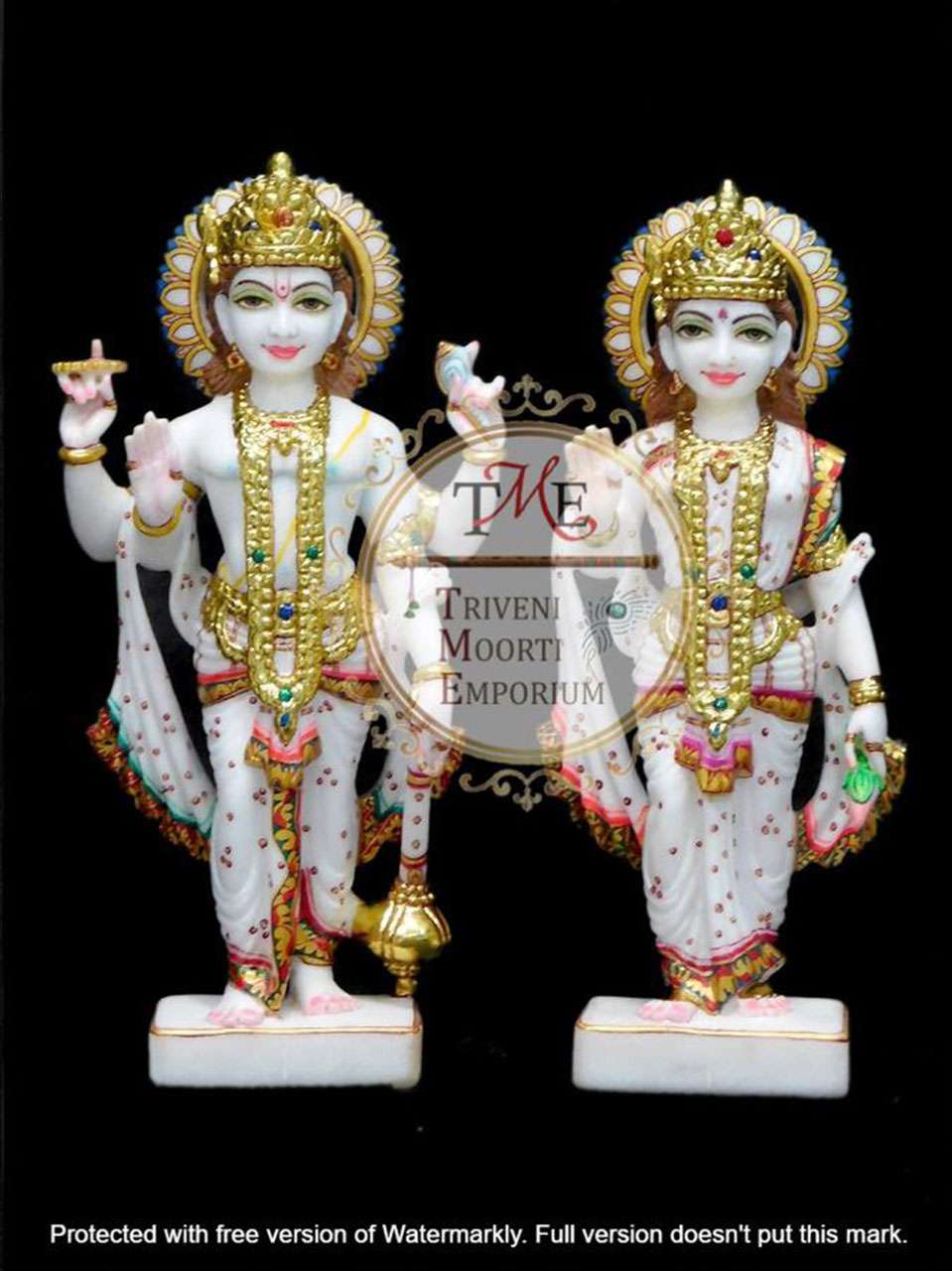 White Laxmi Narayan Marble Murti