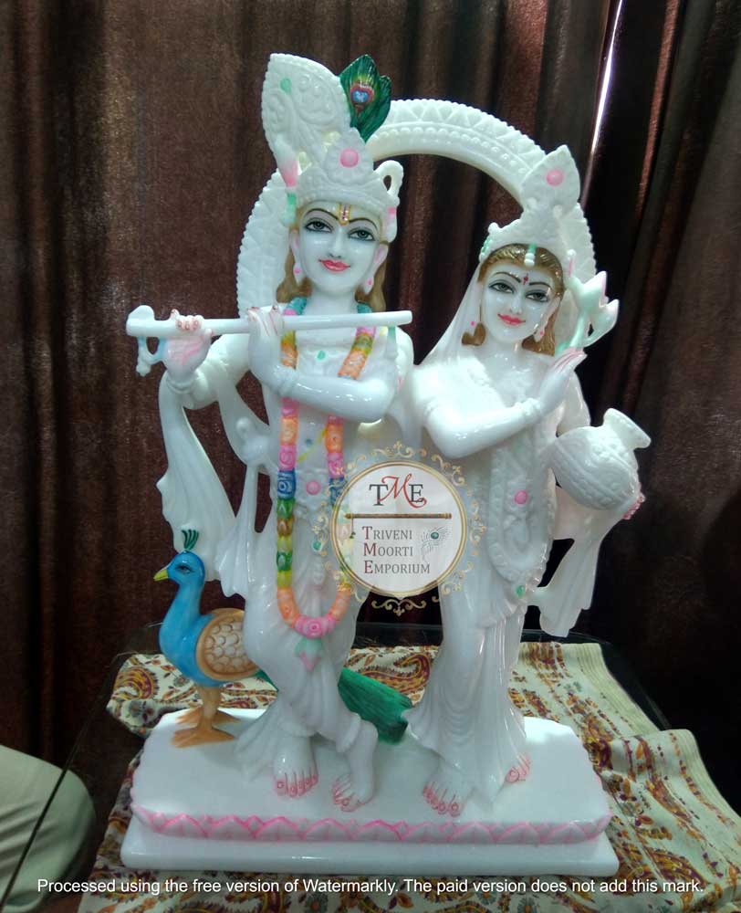 White Marble Radha Krishna Statue White Marble Radha Krishna Statue