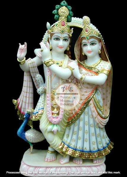 White Stone Marble Radha Krishna Moorti White Stone Marble Radha Krishna Moorti