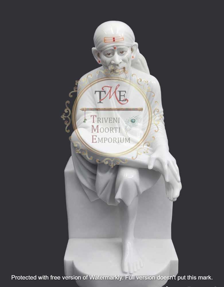 Sai Baba White Marble Moorti