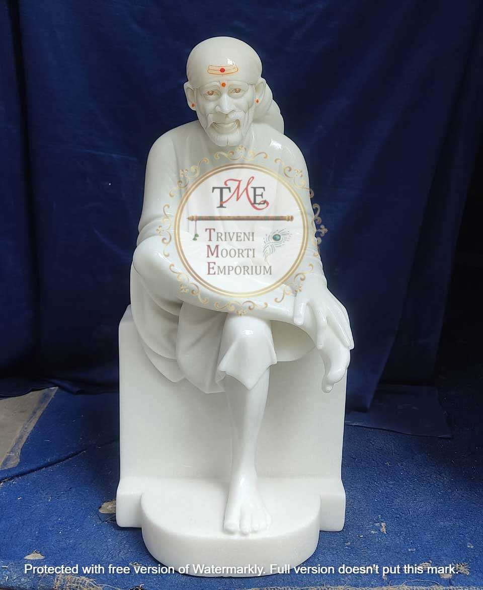 White marble Sai Baba Idol